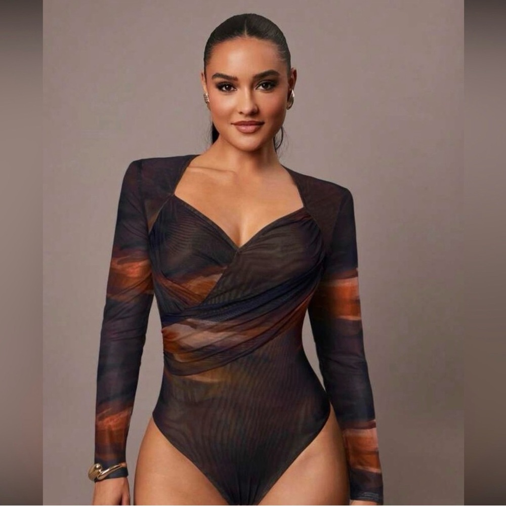 Long Sleeve Sheer Bodysuit